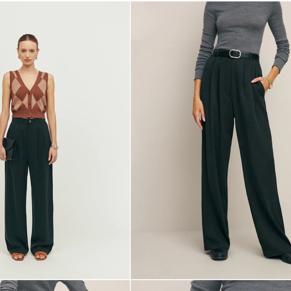 Reformation Mason Pants Petite -- Black, 2P